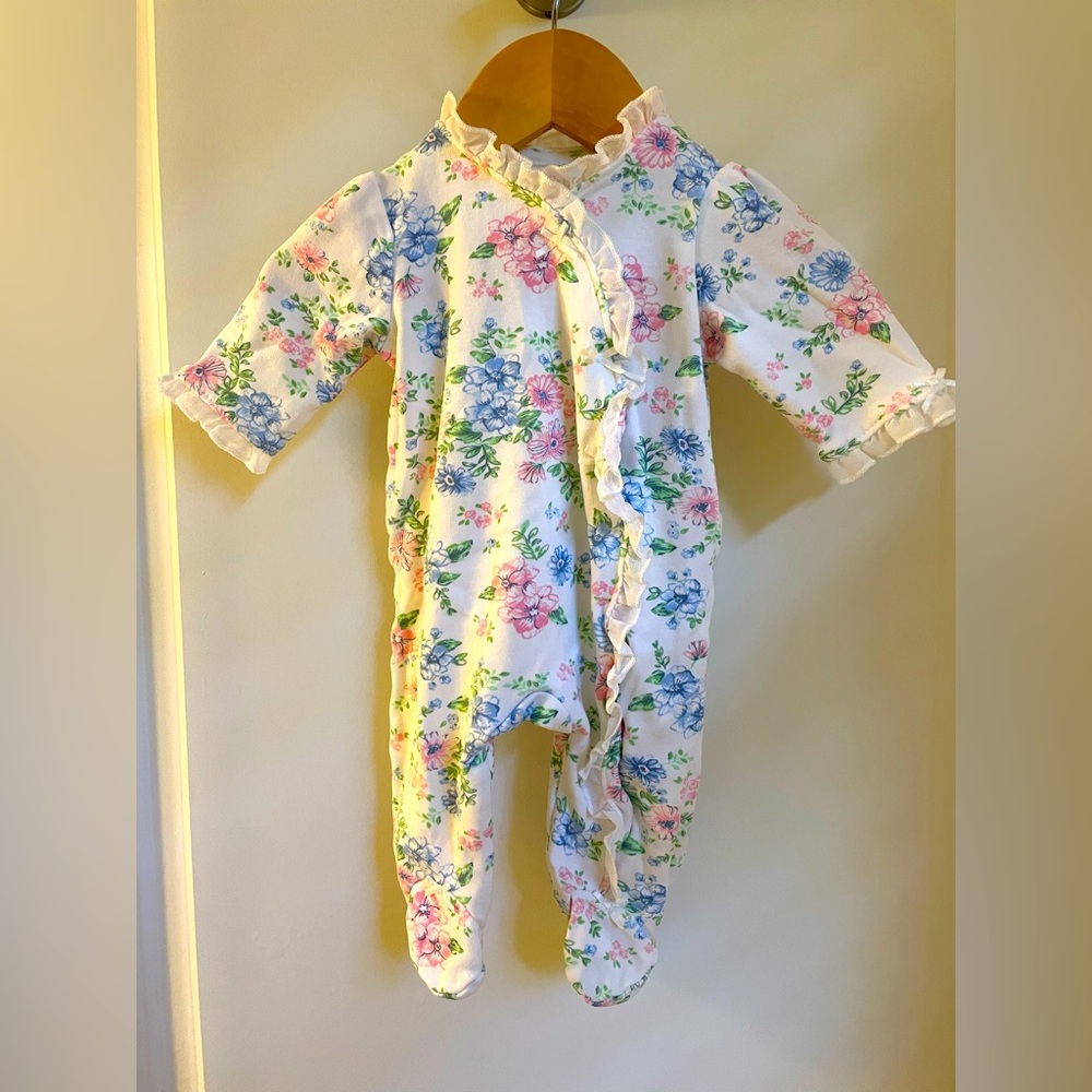 Little Me Footie in Floral Print